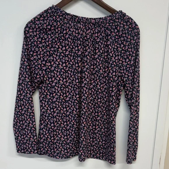 Madison Navy Long-Sleeve Tee with Pink Floral Print - Picture 2 of 7